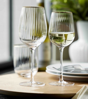 Келихи для білого вина Lyngby Glass Palermo, білі, 300 мл, 4 шт.