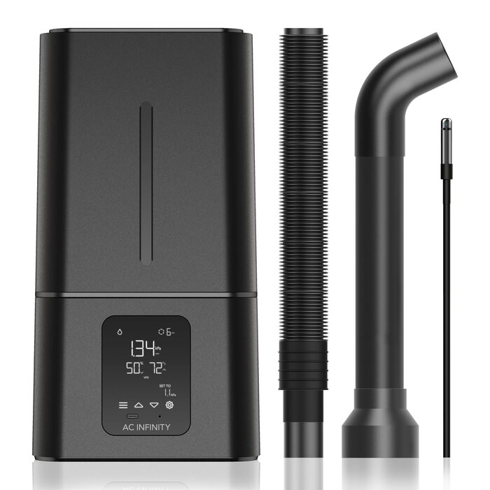 AC Infinity CLOUDFORGE T3 – Увлажнитель воздуха для растений 4,5 л с контролем VPD, 10-ступенчатый распылитель, удлиняемый шланг, защита от протечек, для гроубоксів (15 л)