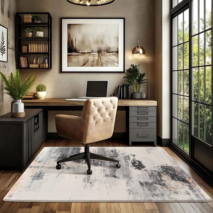 Килим Safunion для вітальні: великий сучасний абстрактний килим з коротким ворсом, м'який килим для спальні (80 x 120 см, 120 x 160 см), абстрактний коричнево-багатокольоровий