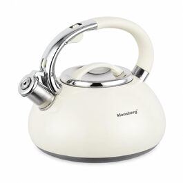 Чайник емальований Klausberg KB7107 Creme 2.5л для плити, нержавіюча сталь