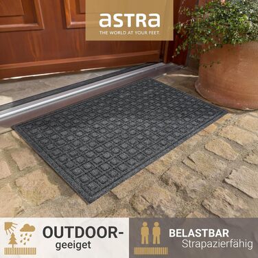 Набір килимків прикладників Astra для вулиці та вхідної зони, протиковзні та стійкі до погоди, 45x75 см, антрацит (2 шт.)
