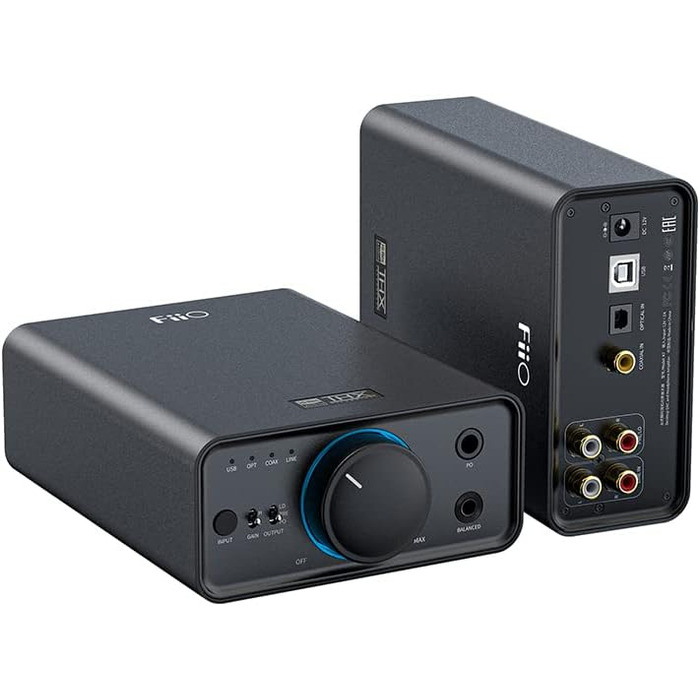 FiiO K7 - Портативний Hi-Fi ЦАП та підсилювач навушників з балансним виходом, AK4493S, XMOS XU208, USB/оптичний/коаксіальний вхід, 6.35 мм/4.4 мм вихід, чорний