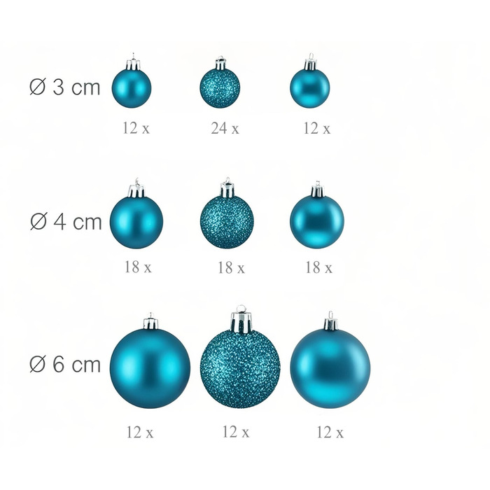 Relaxdays Set of 138 Christmas Baubles