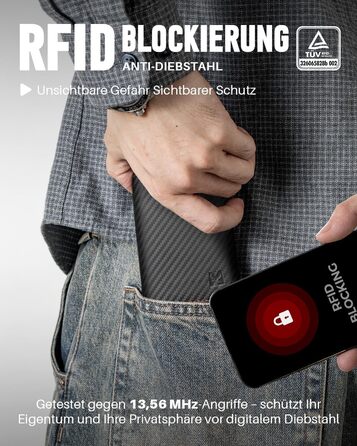 Гаманець чоловічий з RFID-захистом Karbon Orange: смарт-гаманець з вікном для документів, відділенням для монет, 6 картки