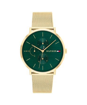 Годинник Tommy Hilfiger для жінок: кварцовий, з трьома додатковими циферблатами, водостійкий (3ATM), з ремінком з шкіри або нержавіючої сталі (з плетеним або з ланцюжком), зелений