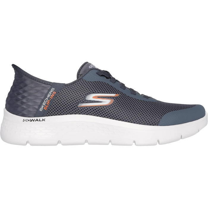 Чоловічі кросівки Skechers Go Walk Flex Hands Up: зручні та легкі сірі кросівки, 43 EU, текстиль, синтетика