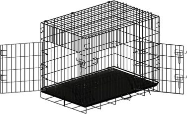 Переносна вольєр для собак з подвійними дверима, з піддоном та перегородкою, 76.2 x 45.7 x 53.3 см
