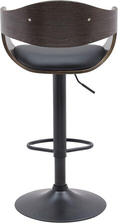 Kingston Adjustable Bar Stool with Premium Faux Leather Padding - Black/Gray