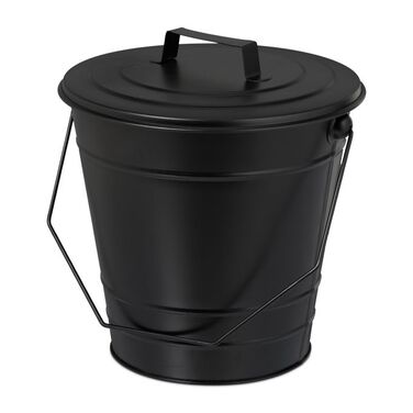 Relaxdays Ash Bucket with Lid, 7 Liter