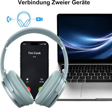 Бездротові навушники Srhythm NC25 з активним шумозаглушенням (ANC), Bluetooth, Hi-Fi звук, глибокий бас, NFC, вбудований мікрофон, складані (М'ятно-зелений)