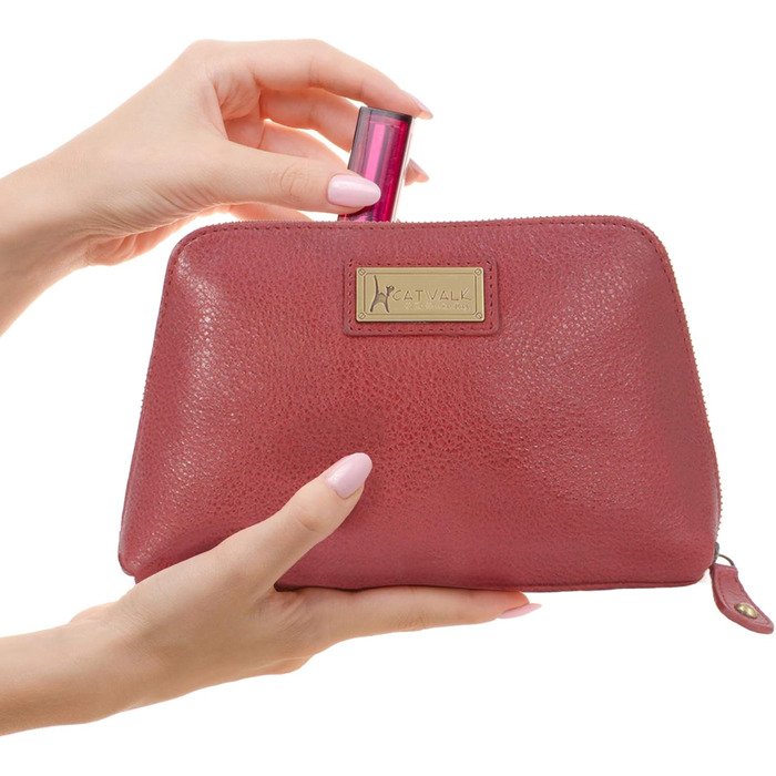 Сумка-косметичка Catwalk Collection Emma чорного кольору, середнього розміру, з натуральної шкіри для ручної сумки