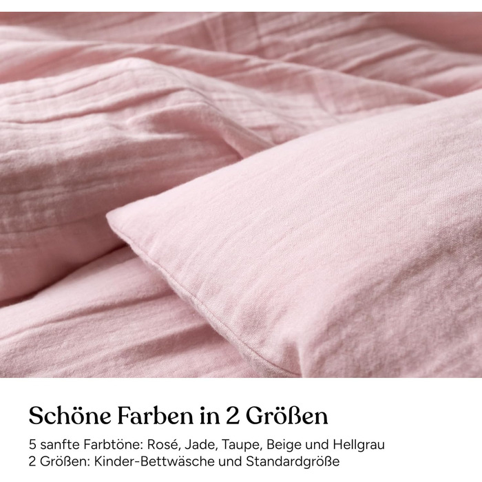 Набір постільної білизни Ehrenkind® з мусліну | 100% органічна бавовна | Standard 100 by Oeko-TEX | 100x135cm + 40x60cm, джинсовий колір