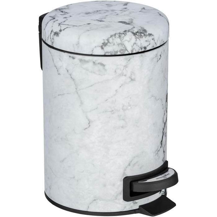 Сміттєвий відер з педаллю WENKO Onyx 3 л, сталеве, дизайн під мармур, 17 x 25 x 22,5 см