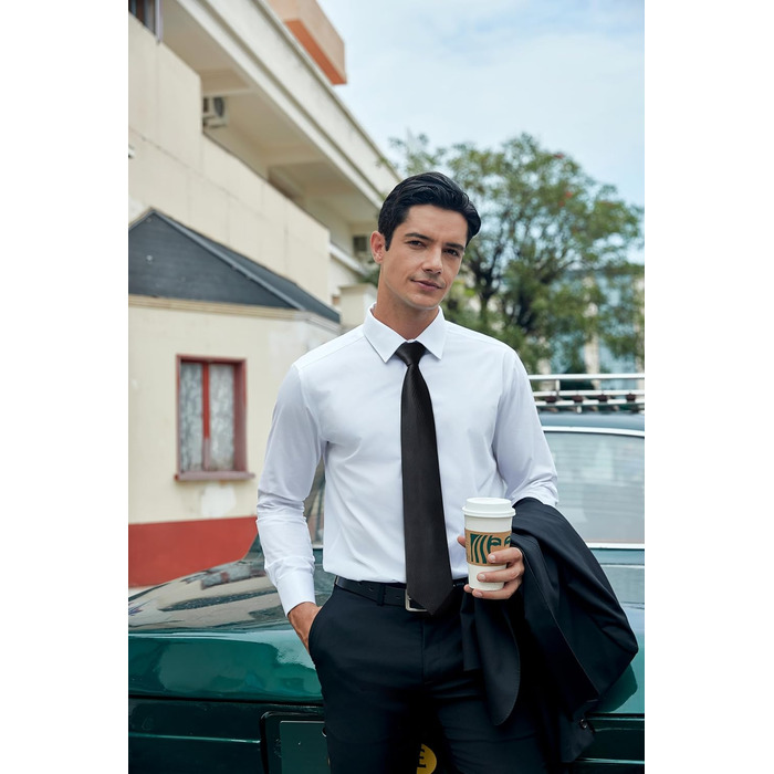 Чоловіча краватка Enlision для весілля, однотонна краватка з кишеньковим хустинкою, формальний комплект краваток та хустинки (чорний)