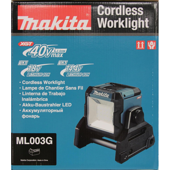 Світлодіодний акумуляторний прожектор Makita ML003G 18-40V, 1100 лм, 2 режими яскравості, IP65, поворот 240°, без акумулятора та зарядного