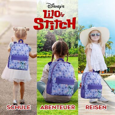 Рюкзак Disney Stitch для дівчаток: Шкільний, дорожній, спортивний, фіолетовий 40x30x15 см