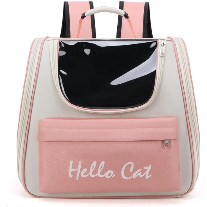 Рюкзак для котів та маленьких собак з сітчастим вікном, до 15 кг, чорний