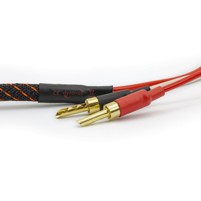 Акустичний кабель Dynavox Perfect Sound Flex (5м, пара), Hi-Fi кабель з позолоченими банановими роз'ємами, беззбиткова передача сигналу, високочиста мід OFC