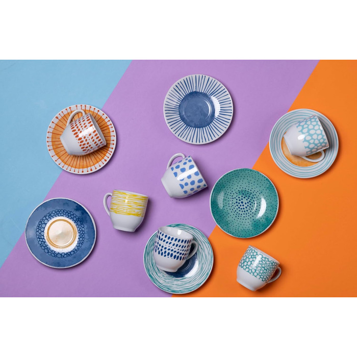 Villa d'Este Home Tivoli, Marea Espresso cups with saucer, set of 6