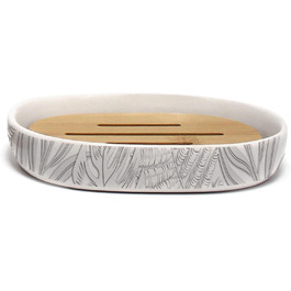 Мильниця Douceur d'Intérieur Amber з бамбука та кераміки, 12,3 x 8,3 x 2,3 см