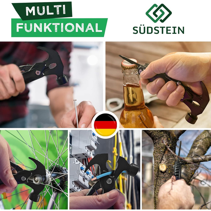 12-в-1 Багатофункціональний інструмент з молотком, викруткою та іншим – Прекрасний подарунок для чоловіків у подарунковій упаковці