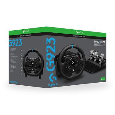 Рульове колесо Logitech G923 TRUEFORCE з педалями для Xbox Series X|S, Xbox One/PC, з технологією TRUEFORCE, 1000 Гц, чорне