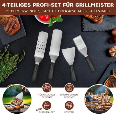 Набір лопаток Bremermann для смаження та гриля (4 шт.), нержавіюча сталь