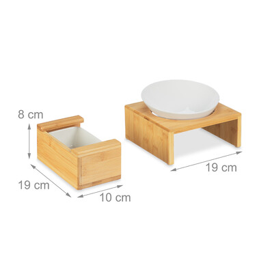 Relaxdays Cat Bowl Set & Cat Grass Bowl