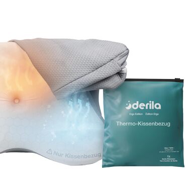 Подушка Derila Ergo Kopf Memory Foam для сну на боці, спині та животі (1 шт) з термотканиною 54x36x12 см
