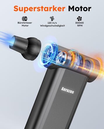 Електричний пилосос для очищення повітрям, 300000 RPM, 7600mAh, для ПК, електроніки, авто, диванів. Набір для чищення