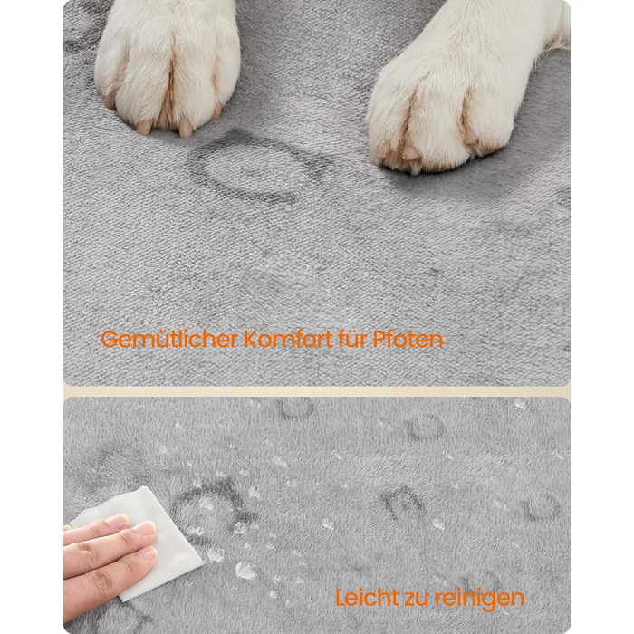 Водонепроникний килимок для собак Feandrea, 2 шт., 122x91 см, XL, з антиковзаючою поверхнею, для собак, котів, кроликів, сірий (PTD003G01)