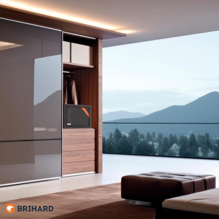 Сейф для бізнесу Brihard Business XL Tresor з ключовим замком, 50x35x36 см, сірий Titan, сімейна версія (25x35x25 см)