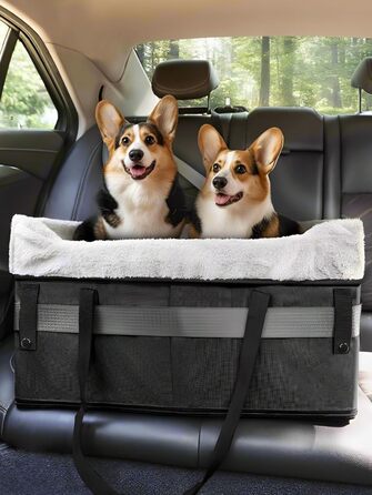 Автомобільний лежак для собак середніх порід, переноска-корзина для собак, з ременем безпеки та плюшевою подушкою, 45 кг