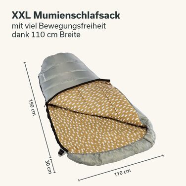 Спальний мішок Skandika Vegas XXL | Мультиспальник для дорослих, 3 сезони, до -12°C, 220x110 см, ковдра-спальник, для кемпінгу та подорожей