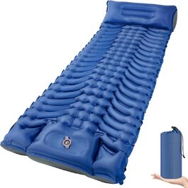 MEIJO Саморозгортальний килимок для кемпінгу, ізомат, туристичний килимок, самонадувна повітряна матрац для відпочинку на природі, похідів, кемпінгу, пляжу, блакитний & сірий