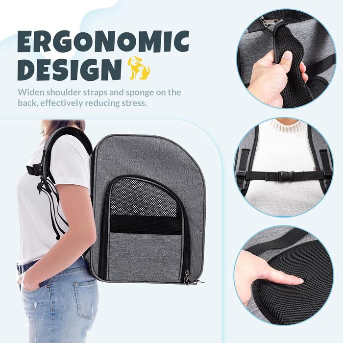 Рюкзак для кота з вікном, складаний рюкзак для собак, переноска для тварин до 8 кг
