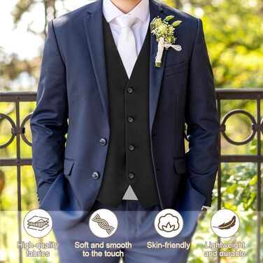 Чоловіча жилетка Casual, костюмна жилетка Regular з кишенями, V-подібний виріз, повноеколірна жилетка, вінтажний стиль, готичний дизайн, костюмний комплект для формальних заходів, весілля, вечірок, дружби, бізнесу.