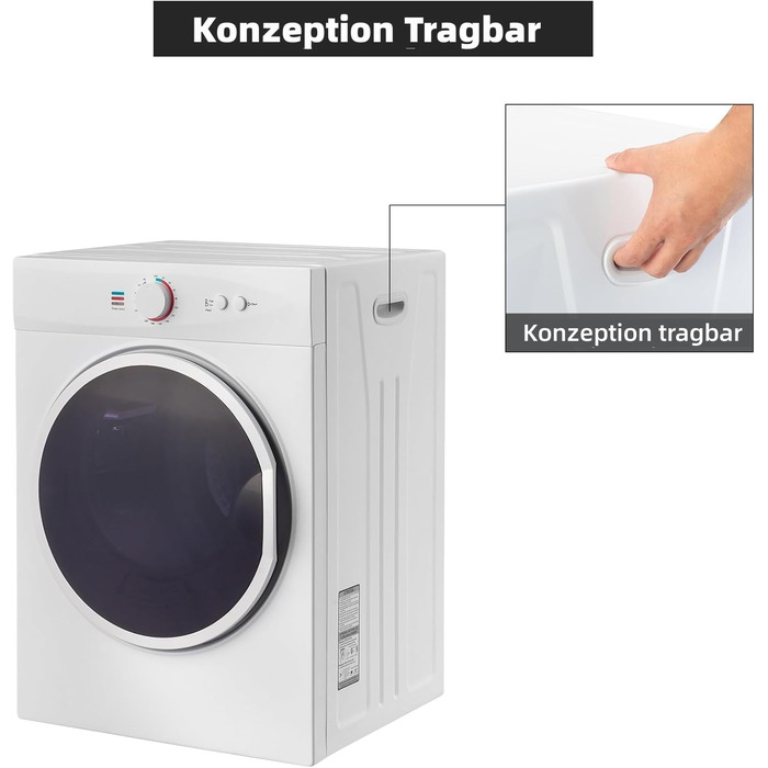 Міні сушарка для білизни LEADZM, 2.5 кг, 33 л, 3 режими сушіння, 900 Вт