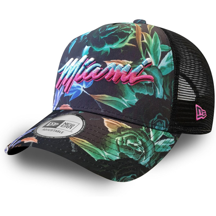 Кепка New Era Miami Heat NBA регульована бейсболка Snapback Trucker 9Forty, універсальний розмір (Trucker-Heat-Black#28450)