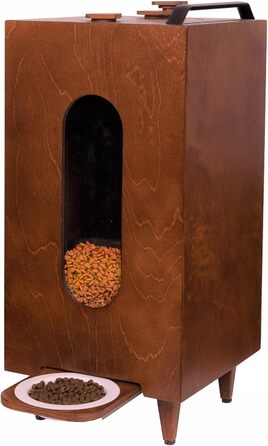 Автоматичний годівниця для котів та собак QLS, 20л, з мискою, 60 x 30 x 30 см, коричнева