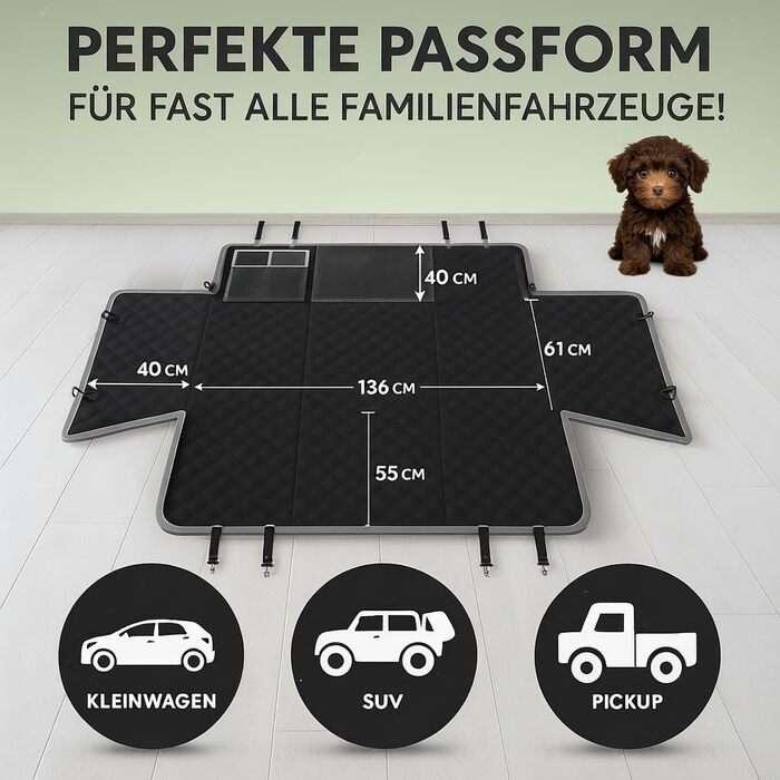 Захист для автосидіння собаки PawJoy: водовідштовхувальний, антиковзний, універсальний (136x61 см)
