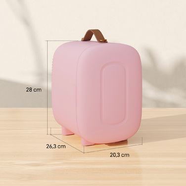 HOMCOM Mini Beauty Fridge, 4L Capacity, 8 x 10.4 x 11 inches, Pink