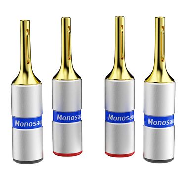 Комплект бананових роз'ємів Monosaudio B806 (8 шт.), позолочені затискачі для акустичних кабелів, домашнього кінотеатру та AV-ресиверів