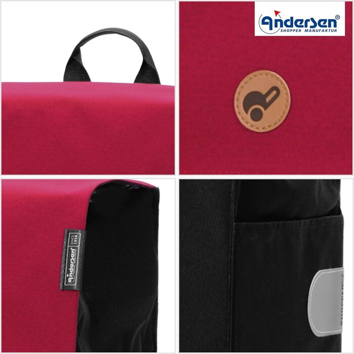 Сумка-шопер на колесах ANDERSEN Scala Shopper Hera — червоний візок-сходи climbs