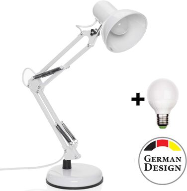 Ретро настільна лампа для робочого столу з гнучким підсвічуванням, з LED лампою (біле світло)