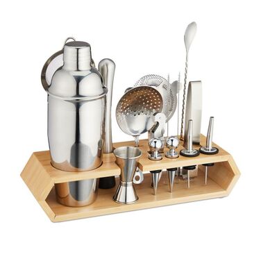 Relaxdays 16-Piece Cocktail Set with Stand