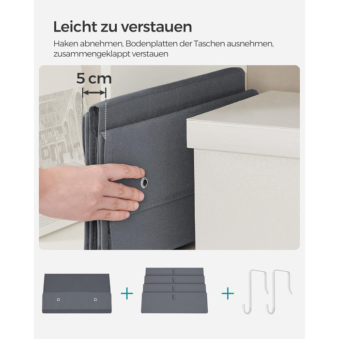 Органайзер для шафи SONGMICS з 4 кишенями, 12 x 33,5 x 100 см, сірий