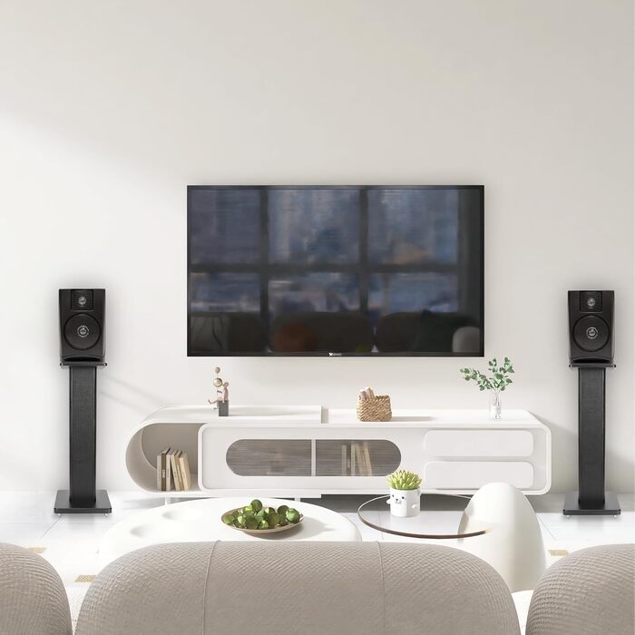 Підставка для акустики Suuiwau, 60 см, з дерева, для домашнього кінотеатру, з можливістю засипання піском, чорна