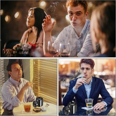 Склянка для сигарет на вулицю з кришкою, нержавіюча сталь, чорна. Антиковзаюча основа для використання на вулиці та в приміщенні