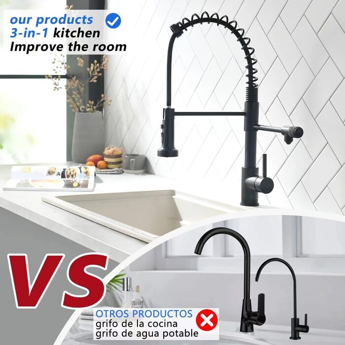 Інфрачервоний сенсорний кран для кухні з висувною лійкою, кухонна арматура 360° поворотна, змішувач для кухні, одноручний змішувач, арматура з спіральною пружиною, кран для мийки, щіткове золото, інфрачервоний сенсор, щіткове золото